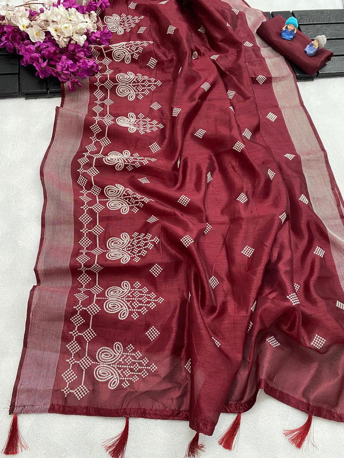 VFH 6070 Cotton Embroidery Wedding Sarees Wholesale Shop In Surat